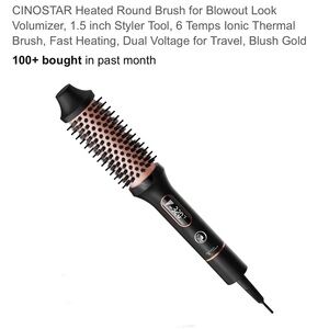 CINOSTAR Hot Air Styling Brush - Black and Rose Gold